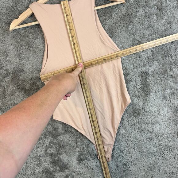 Zara Nude Beige High Neck Sleeveless Halter Bodysuit S Small - Picture 10 of 10